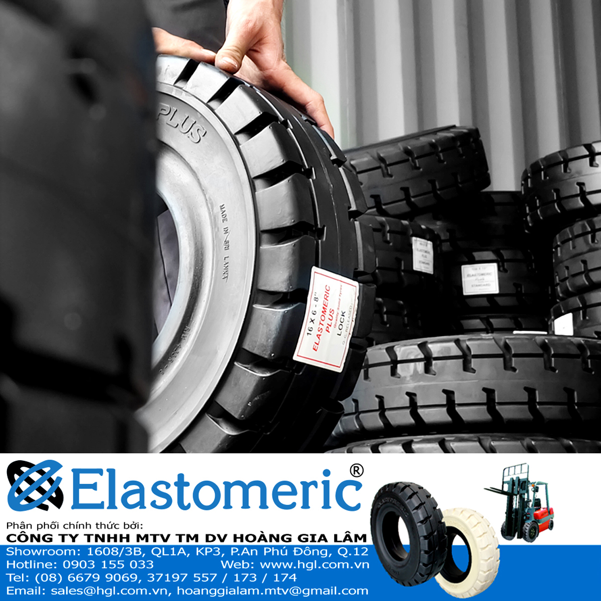 CÔNG TY TNHH MTV TM DV HOÀNG GIA LÂM –Đại lý phân phối độc quyền bánh đặc xe nâng caosu GRI, Elastomeric (Sri-Lanka)
