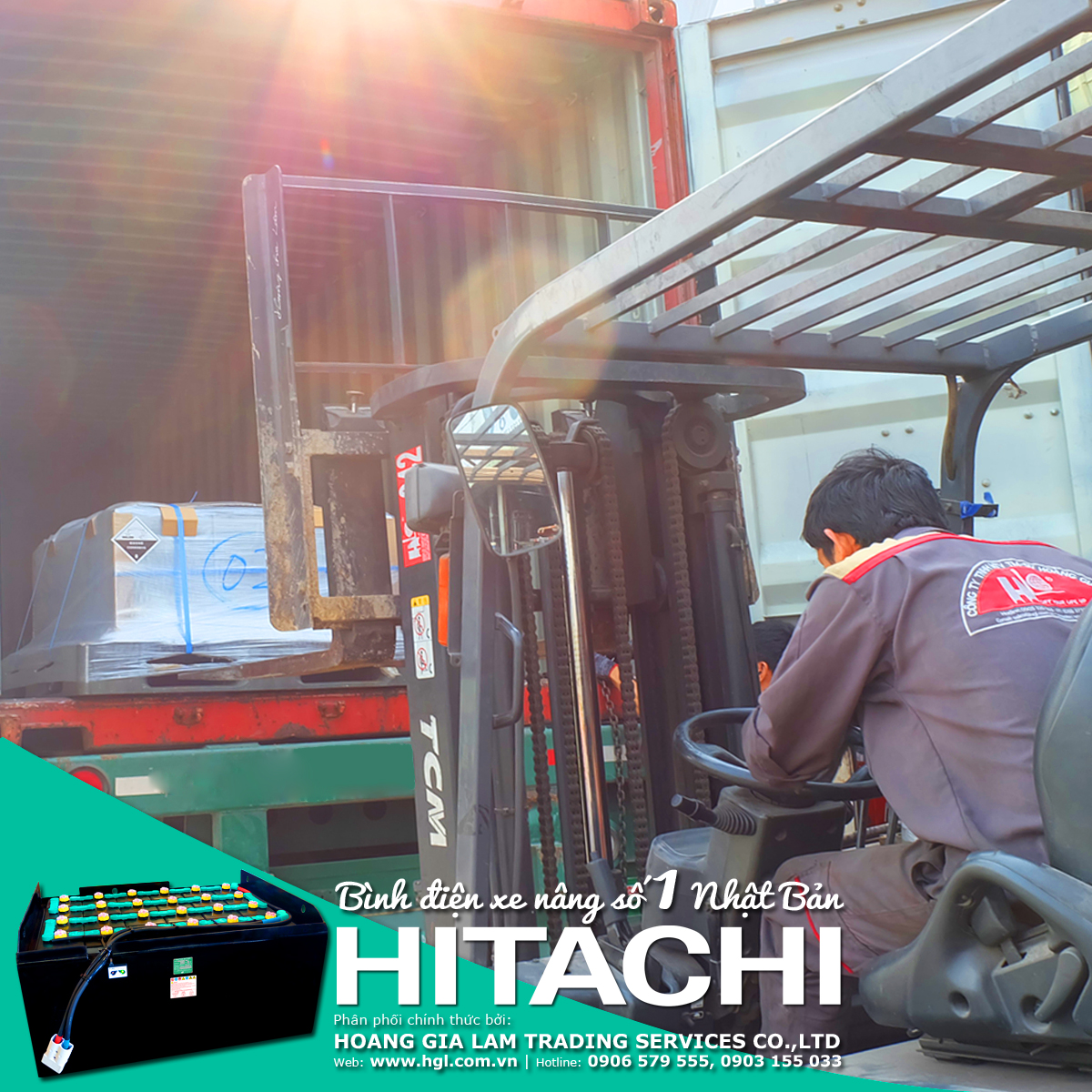 CÔNG TY TNHH MTV TM DV HOÀNG GIA LÂM – Đại lý phân phối chính thức bình điện xe nâng HITACHI (Shin-Kobe)