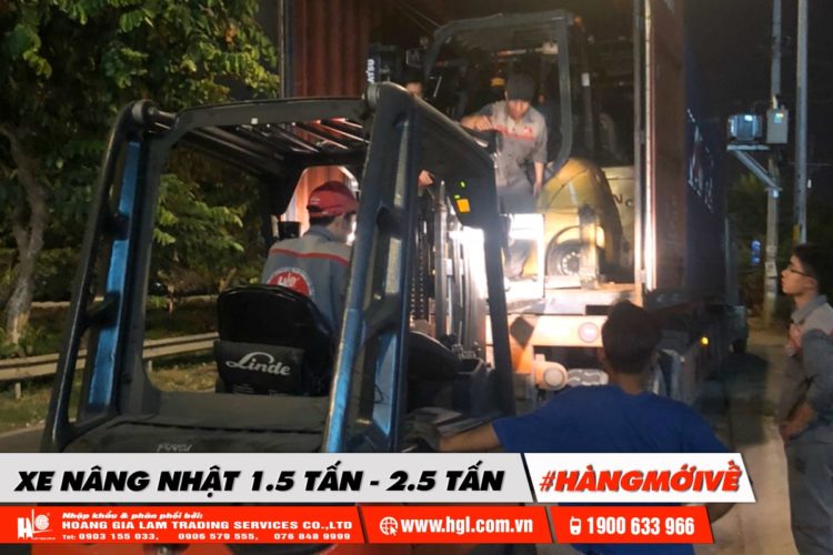 Hàng mới về 12.2019-Lô hàng xe nâng Nhật có tải trọng 1.5 tấn đến 2.5 tấn