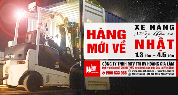 Hàng mới về 4.2020: 4 container xe nâng Nhật 1.3 tấn - 4.5 tấn