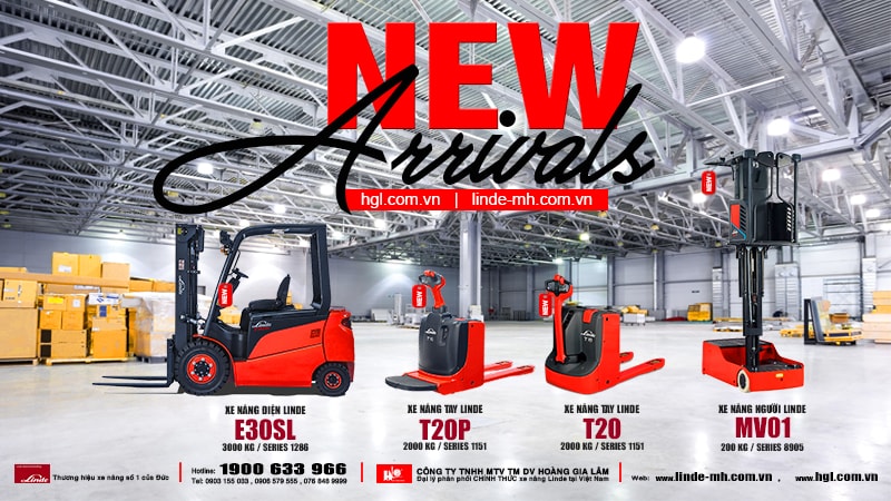 Hàng mới về 12.2020: Xe nâng Linde E30SL, MV01, T20, T20P (Mới 100%)