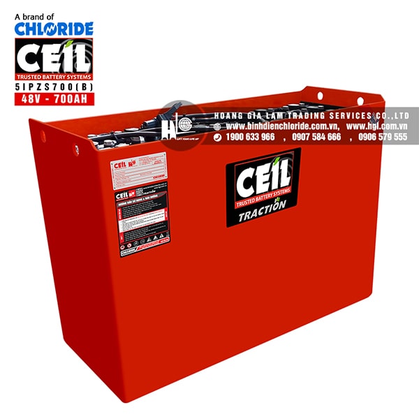 Bình điện xe nâng CEIL (Chloride) 48V - 700Ah 5IPZS700 (B)