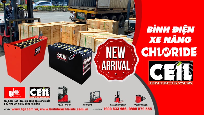 Hàng mới về 1.2021: Container bình điện xe nâng CEIL (CHLORIDE)