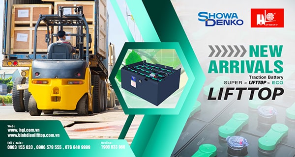 Bình điện xe nâng LIFTTOP (HITACHI) | Hàng mới về 10.2022