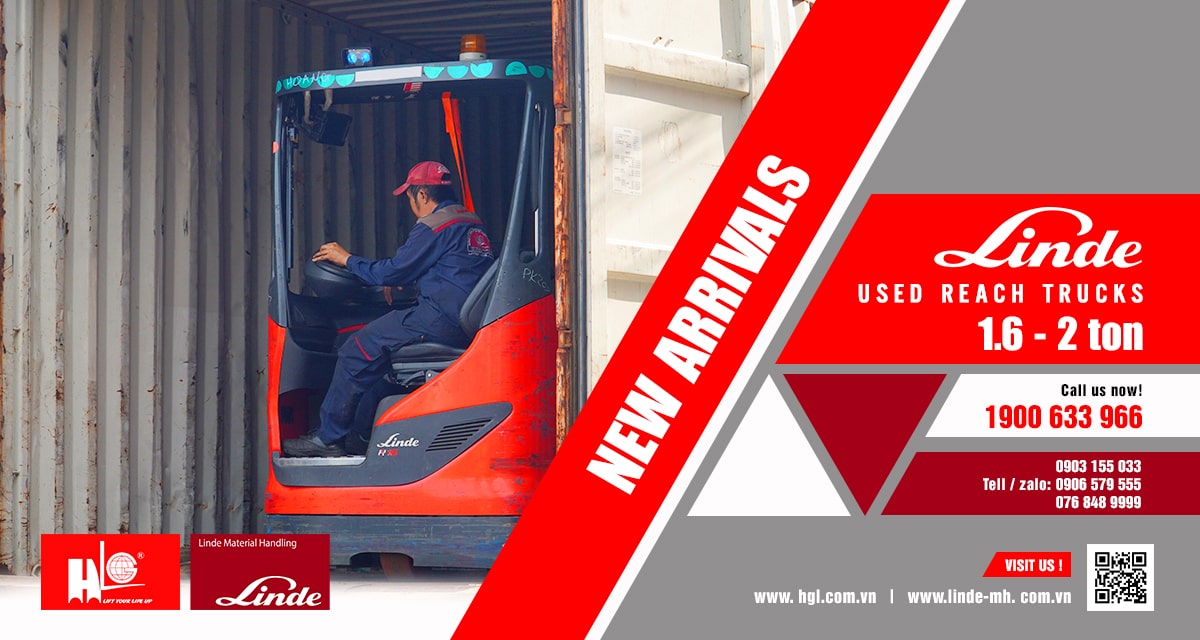 Xe nâng reach truck Linde 1.6 - 2 tấn | Hàng mới về 10.2023