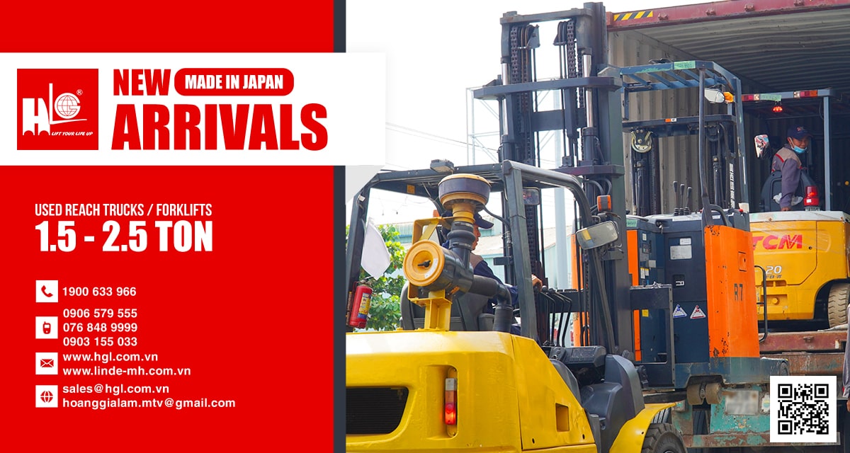Xe nâng điện forklift, reach truck 1.5 – 2.5 tấn, xuất xứ Nhật Bản | Hàng mới về