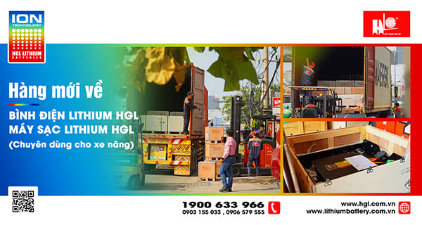 Bình điện xe nâng lithium & máy sạc lithium HGL chính hãng | Hàng mới về (313)